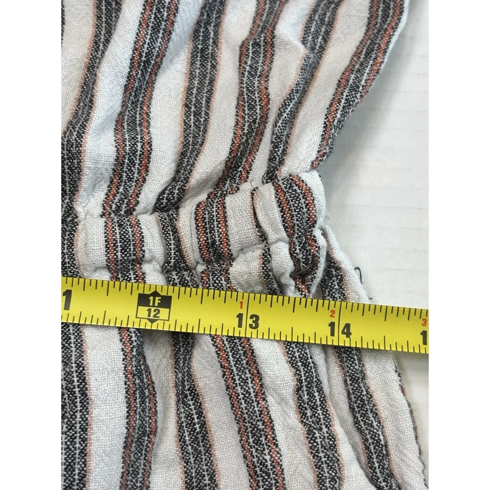 Kelly Renee Linen Blend Striped Romper Womens Small Sleeveless Tie Nautical - Picture 8 of 8